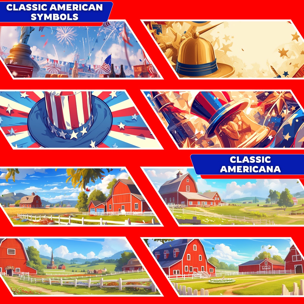 7 月 4 日 VTuber 背景、アメリカン フェスティバル、Lofi 背景、ストリーム アセット、Twitch 背景、仮想背景、Vtuber 背景