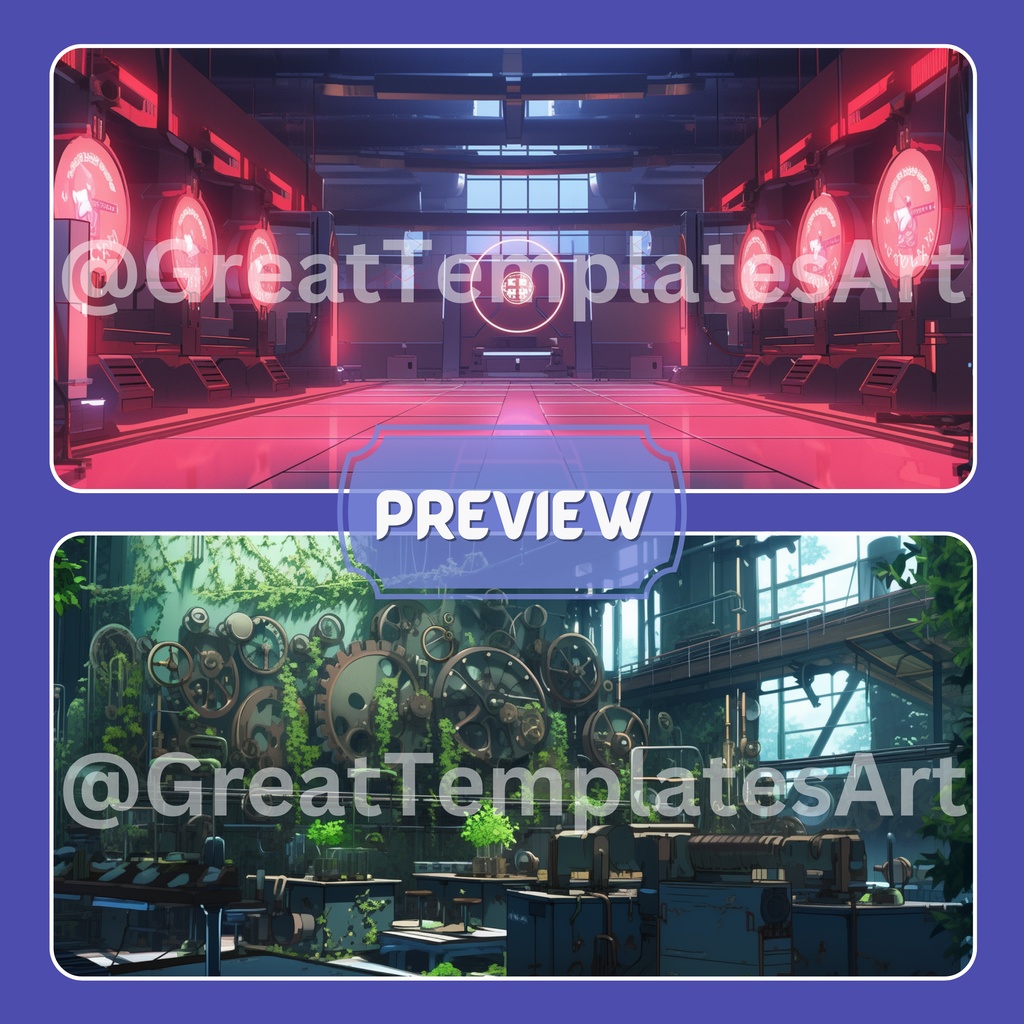 Cyberbunk VTuber 背景、Lofi 背景、ストリーム アセット、Twitch 背景、バーチャル背景、Vtuber 背景