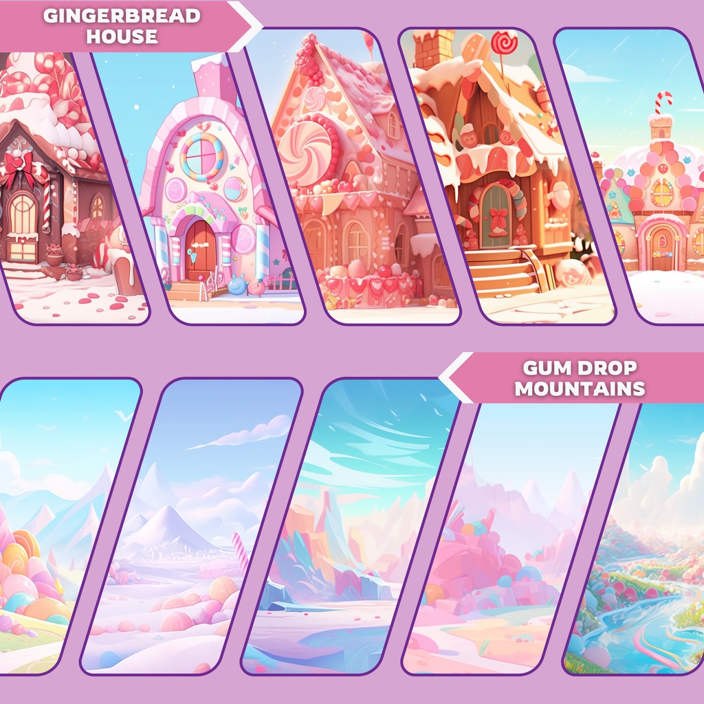 Candyland VTuber 背景、Lofi 背景、ストリーム アセット、Twitch 背景、仮想背景、Vtuber 背景