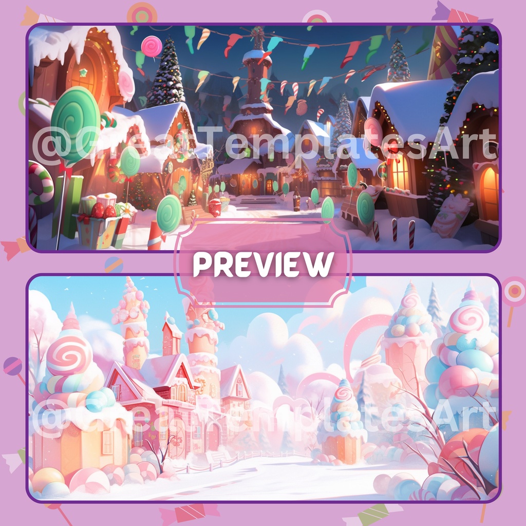 Candyland VTuber 背景、Lofi 背景、ストリーム アセット、Twitch 背景、仮想背景、Vtuber 背景