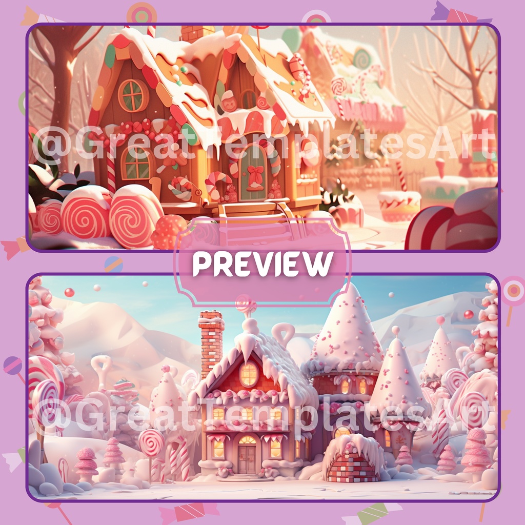 Candyland VTuber 背景、Lofi 背景、ストリーム アセット、Twitch 背景、仮想背景、Vtuber 背景