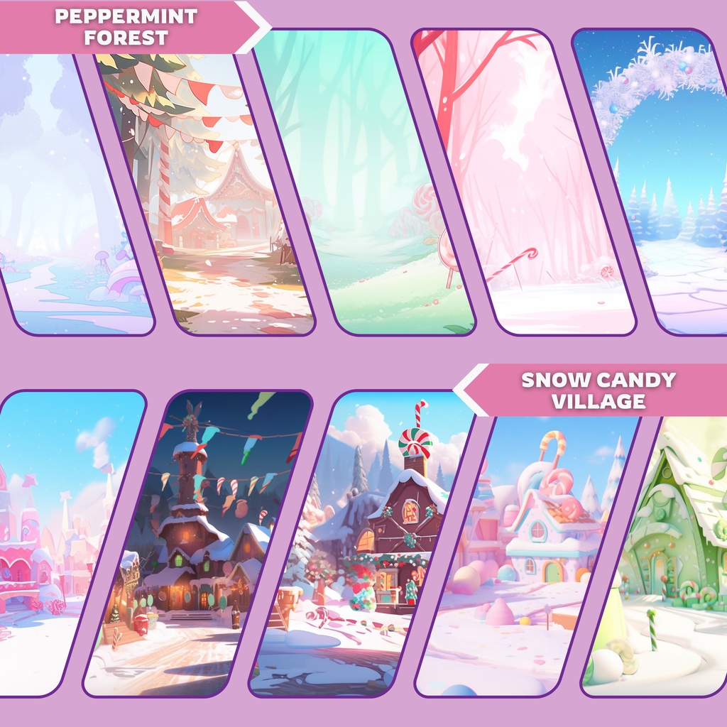 Candyland VTuber 背景、Lofi 背景、ストリーム アセット、Twitch 背景、仮想背景、Vtuber 背景