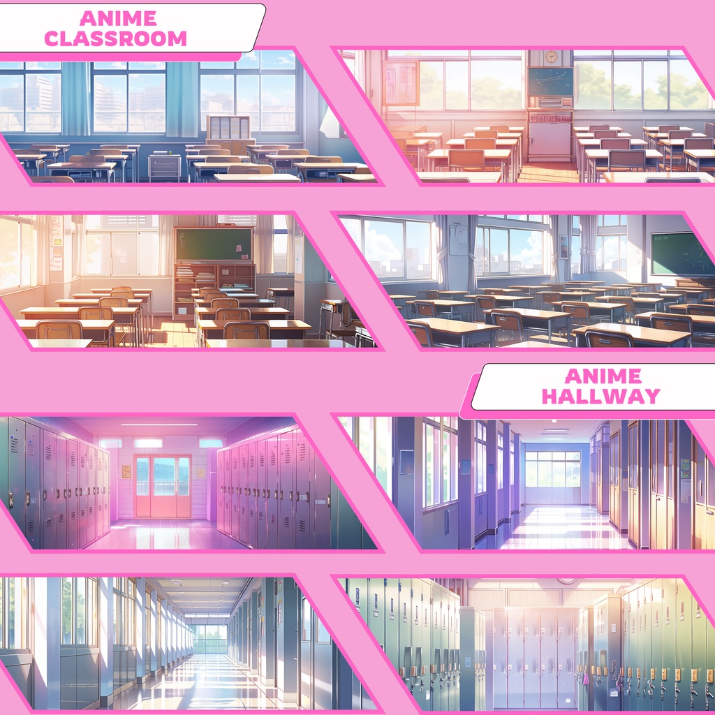 100x アニメ VTuber 背景、Lofi 背景、ストリーム アセット、Twitch 背景、バーチャル背景、Vtuber 背景