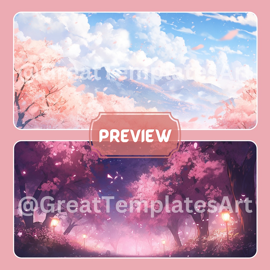 桜 VTuber 背景、Lofi 背景、春シーズン、ストリーム アセット、Twitch 背景、バーチャル背景、Vtuber 背景