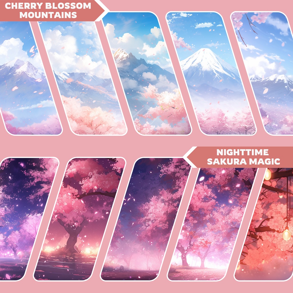 桜 VTuber 背景、Lofi 背景、春シーズン、ストリーム アセット、Twitch 背景、バーチャル背景、Vtuber 背景