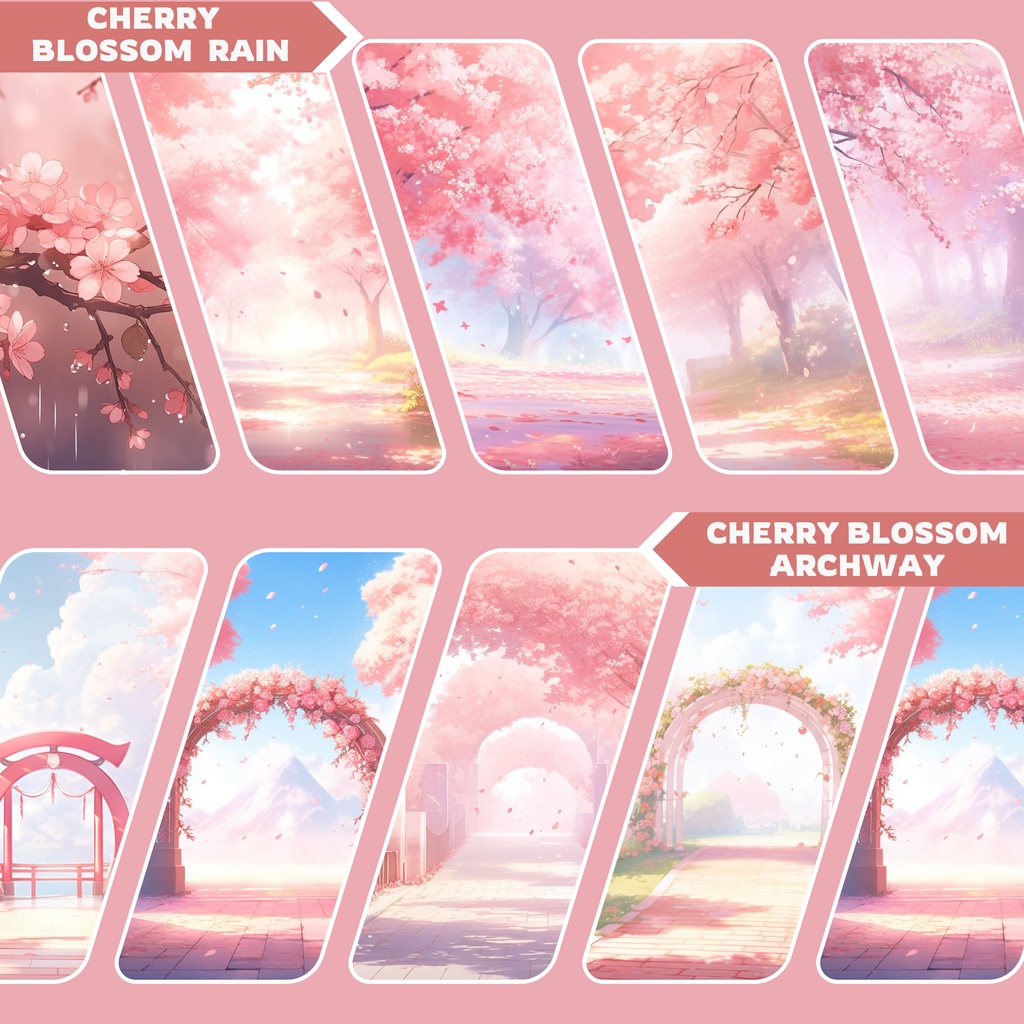 桜 VTuber 背景、Lofi 背景、春シーズン、ストリーム アセット、Twitch 背景、バーチャル背景、Vtuber 背景