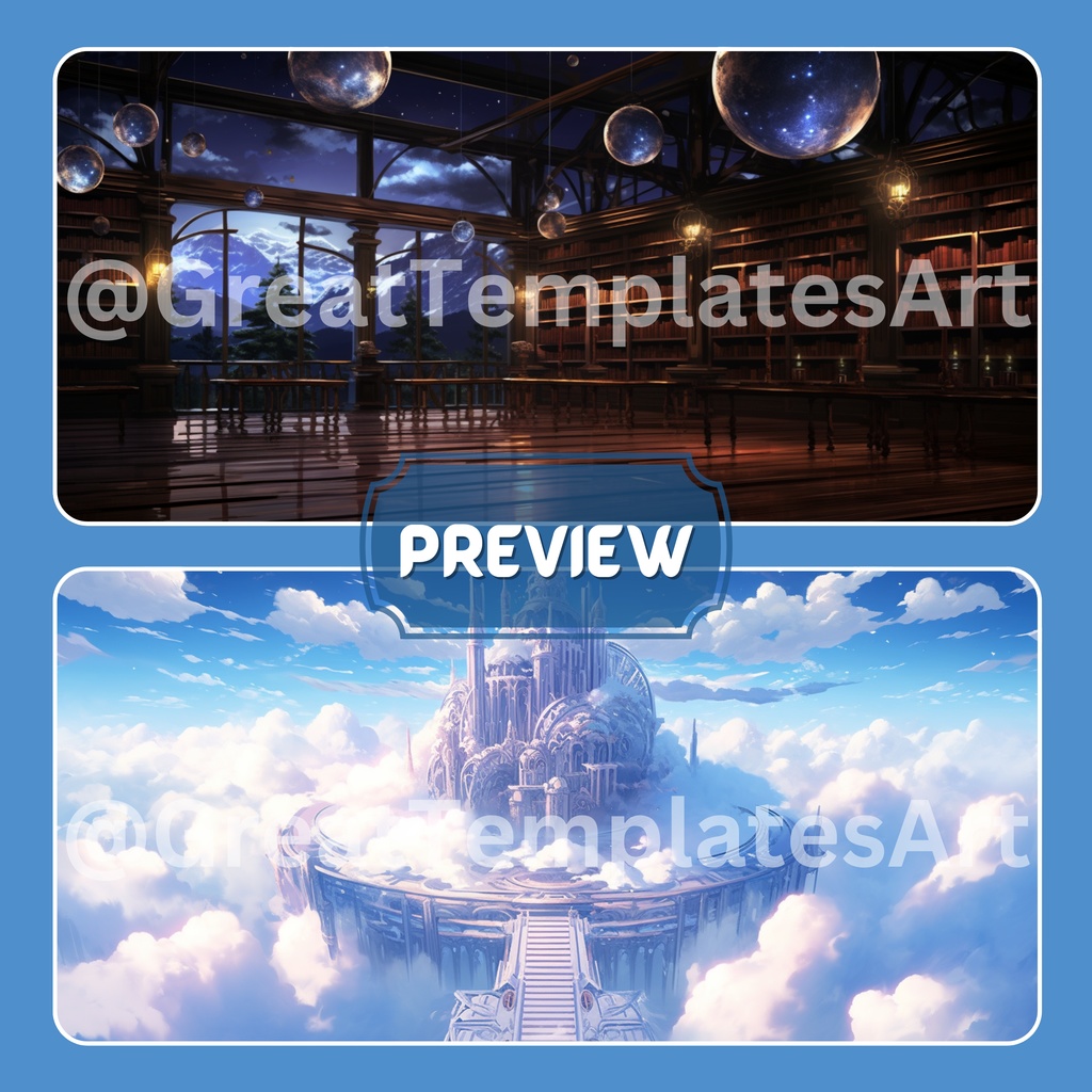 魔法の VTuber 背景、Lofi 背景、ストリーム アセット、Twitch 背景、バーチャル背景、Vtuber 背景