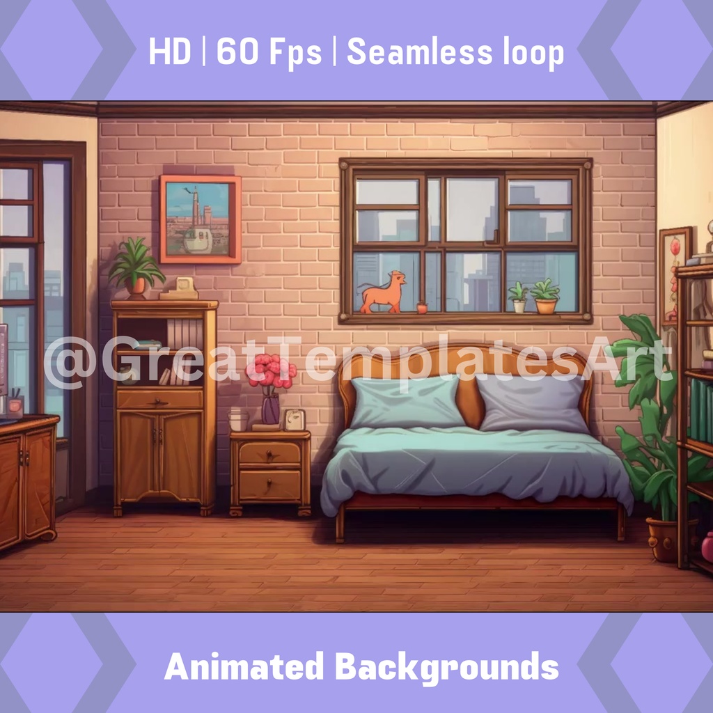 8 個セット ピクセル アート アニメーション背景 Twitch ストリーミング バックグラウンド アセット VTuber アニメーション背景 Twitch ゲーマー バックグラウンド ストリーム アセット