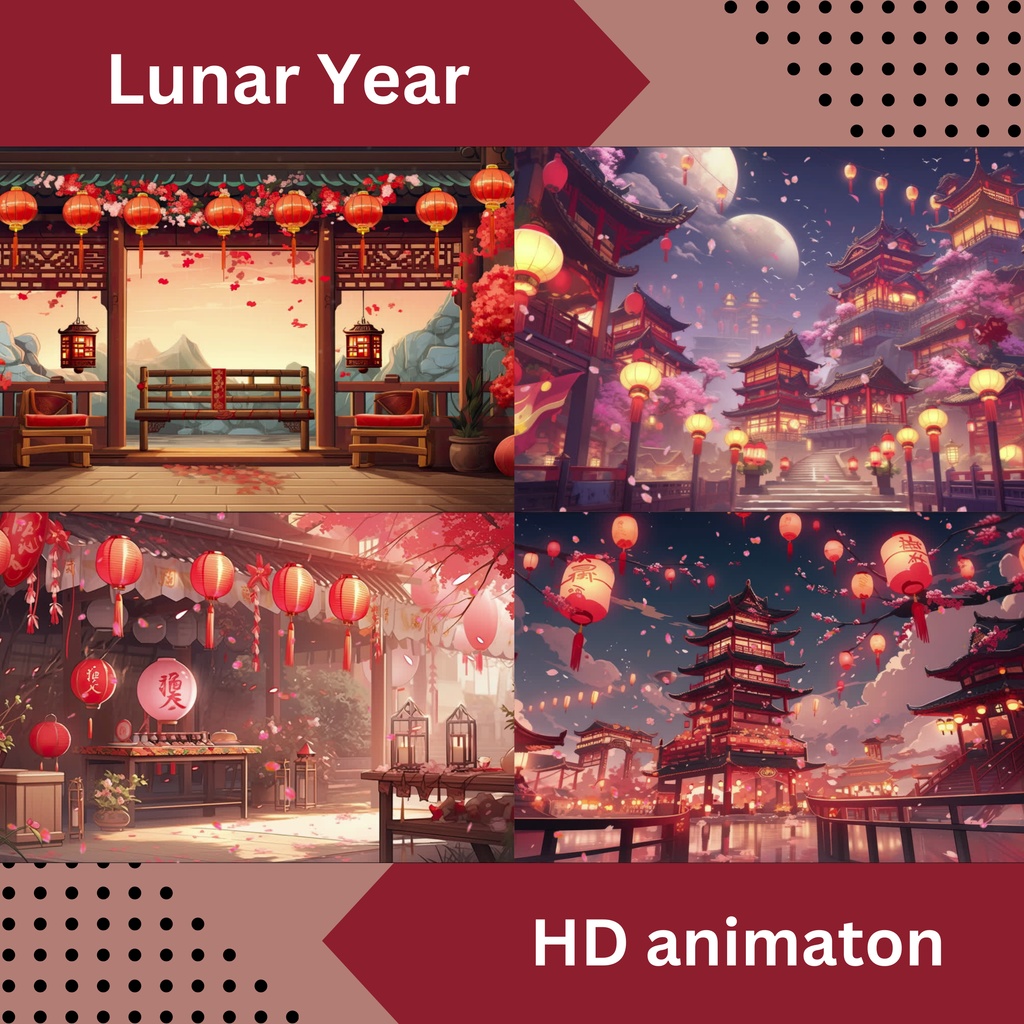 旧暦のアニメーション背景 20 個セット Twitch ストリーミング背景アセット VTuber アニメーション背景 Twitch ゲーマー背景ストリーム アセット