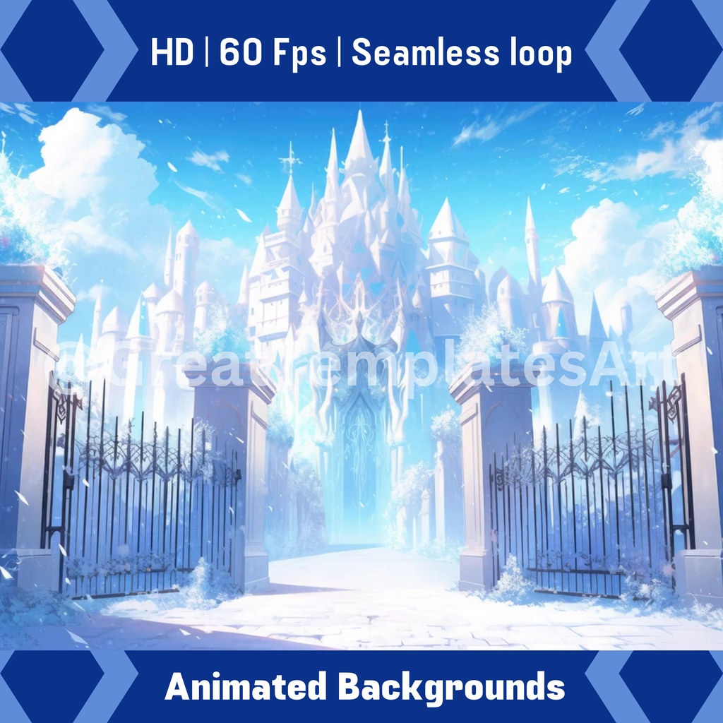 マジカルウィンターアニメーション背景20枚セット Twitchストリーミング背景アセット VTuberアニメーション背景 Twitchゲーマー背景ストリームアセット