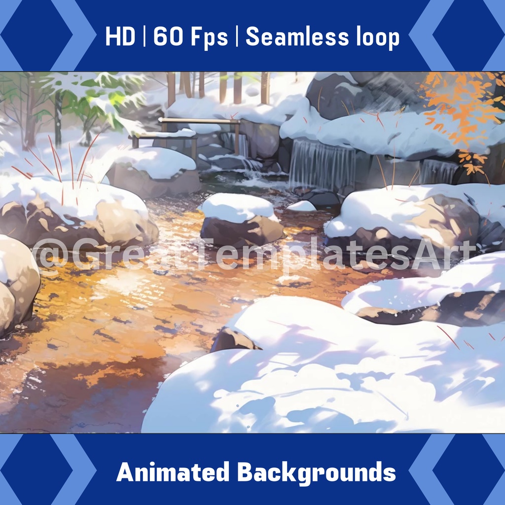 マジカルウィンターアニメーション背景20枚セット Twitchストリーミング背景アセット VTuberアニメーション背景 Twitchゲーマー背景ストリームアセット