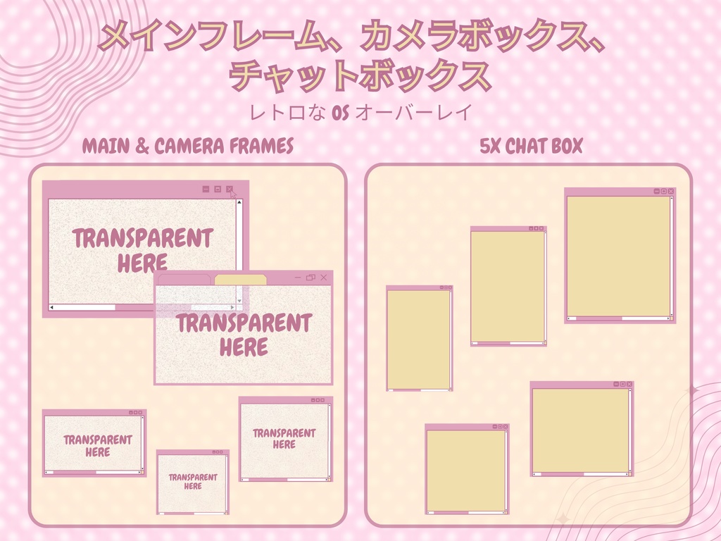 ローファイレトロTwitchオーバーレイ - Twitch向けアニメーションローファイストリームパッケージ