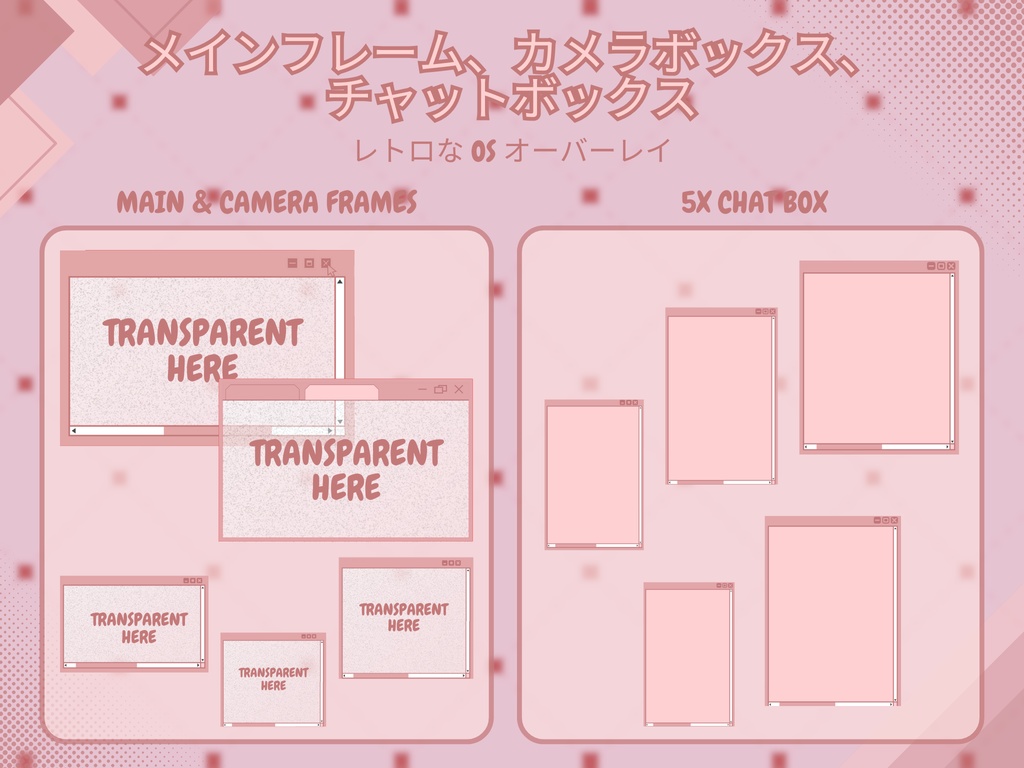 ローファイレッドレトロTwitchオーバーレイ - Twitch向けアニメーションストリームパッケージ