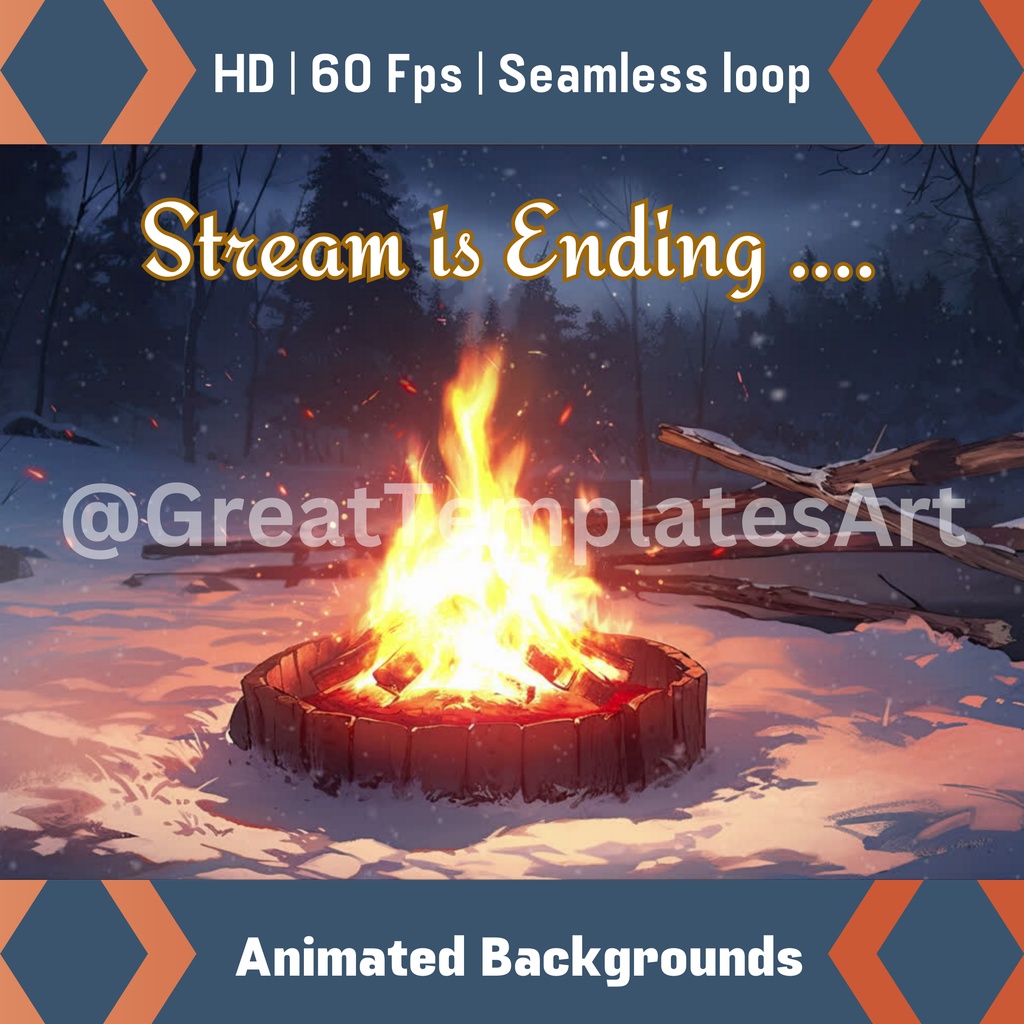 4 つの焚き火 Twitch 画面のセット アニメーション背景 Twitch ストリーミング バックグラウンド アセット VTuber アニメーション背景 Twitch ゲーマー バックグラウンド ストリーム アセット