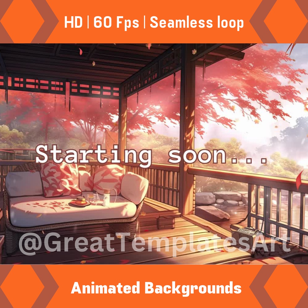 16 秋アニメのアニメーション Twitch 画面、アニメーション背景、Twitch ストリーミング背景、アセット、VTuber アニメーション背景、Twitch ゲーマー背景、ストリーム アセットのセット