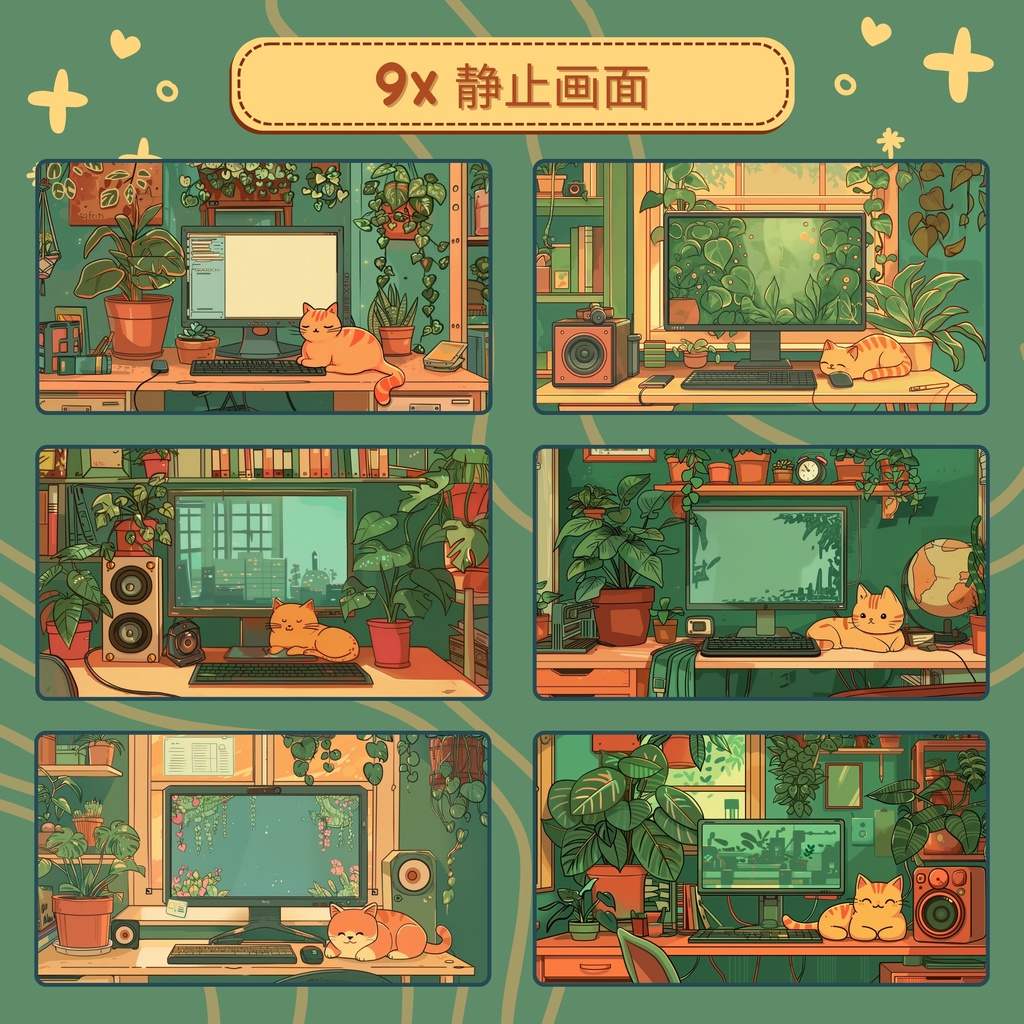 【YouTube・Twitch配信者向け】レトロな茶色系配信画面セット🎞️【VTuber向け】