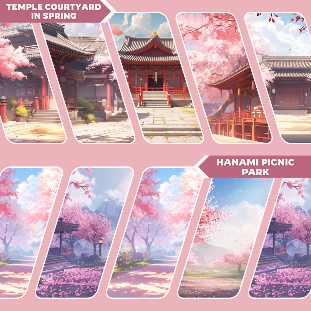 桜 VTuber 背景、Lofi 背景、春シーズン、ストリーム アセット、Twitch 背景、バーチャル背景、Vtuber 背景