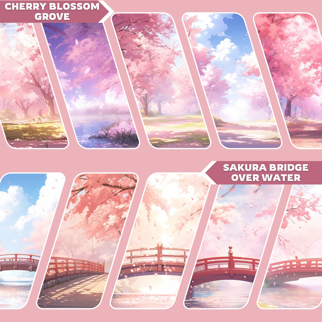 桜 VTuber 背景、Lofi 背景、春シーズン、ストリーム アセット、Twitch 背景、バーチャル背景、Vtuber 背景