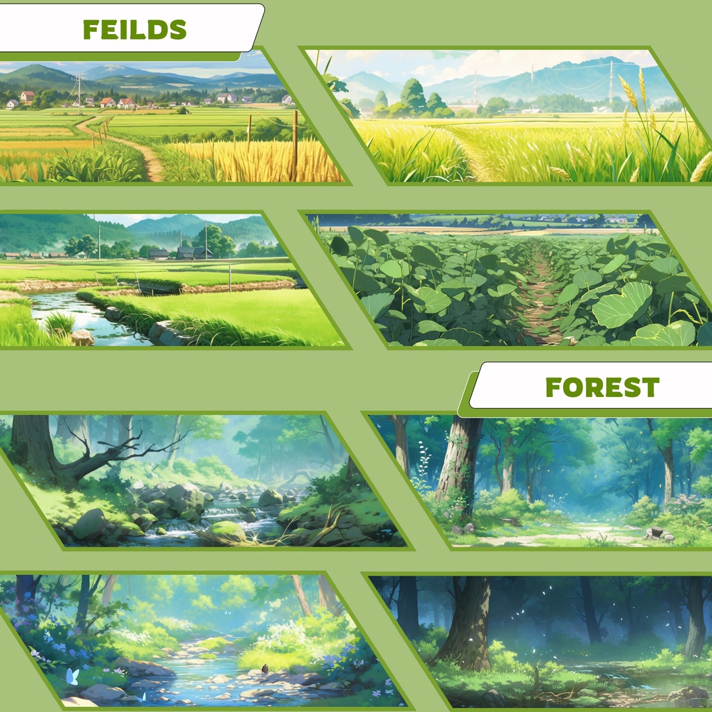 ジブリ VTuber 背景、Lofi 背景、ストリーム アセット、Twitch 背景、バーチャル背景、Vtuber 背景