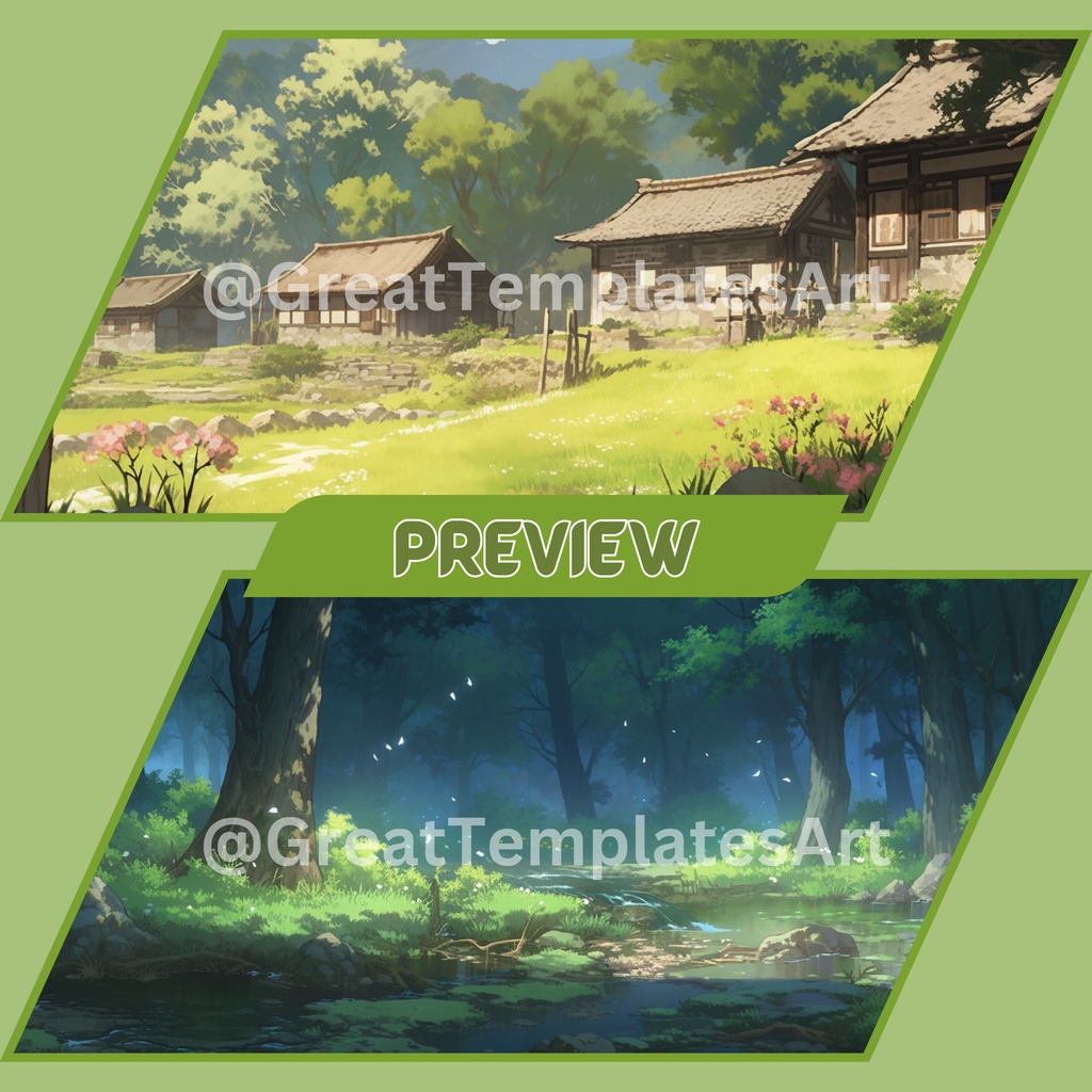 ジブリ VTuber 背景、Lofi 背景、ストリーム アセット、Twitch 背景、バーチャル背景、Vtuber 背景