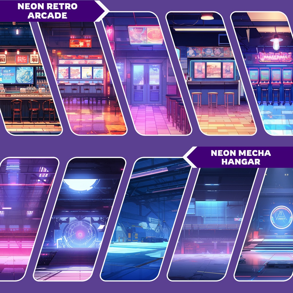 ネオン VTuber 背景、Lofi 背景、ストリーム アセット、Twitch 背景、バーチャル背景、Vtuber 背景