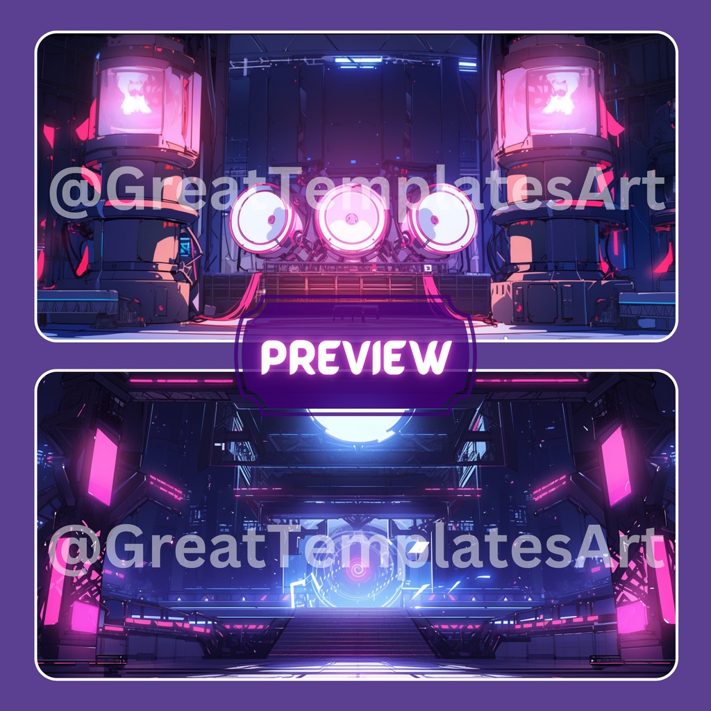 ネオン VTuber 背景、Lofi 背景、ストリーム アセット、Twitch 背景、バーチャル背景、Vtuber 背景