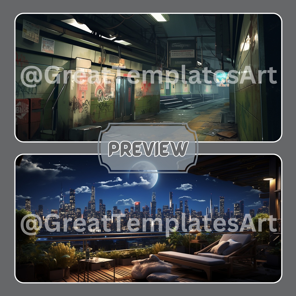 アーバン VTuber 背景、Lofi 背景、ストリーム アセット、Twitch 背景、バーチャル背景、Vtuber 背景