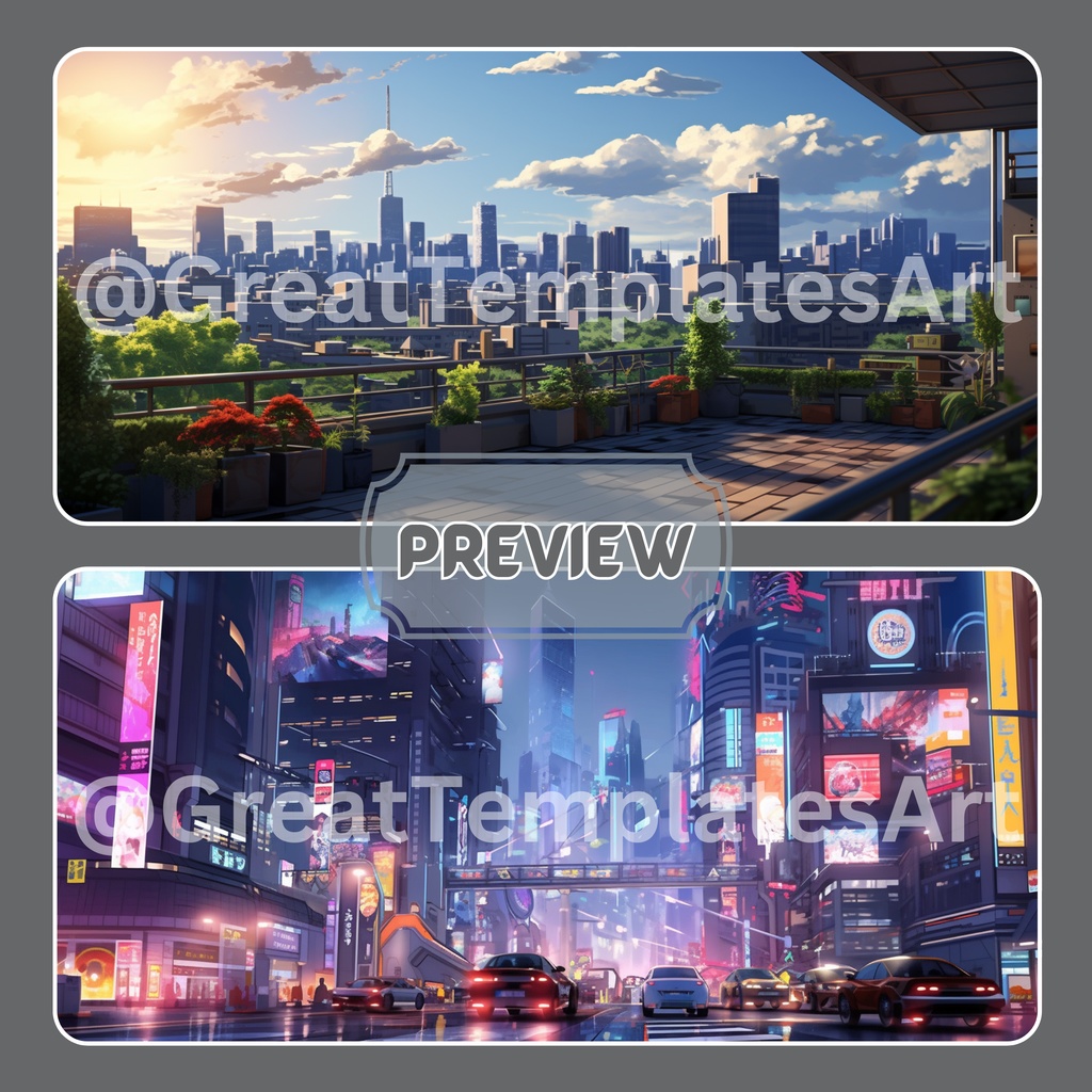 アーバン VTuber 背景、Lofi 背景、ストリーム アセット、Twitch 背景、バーチャル背景、Vtuber 背景