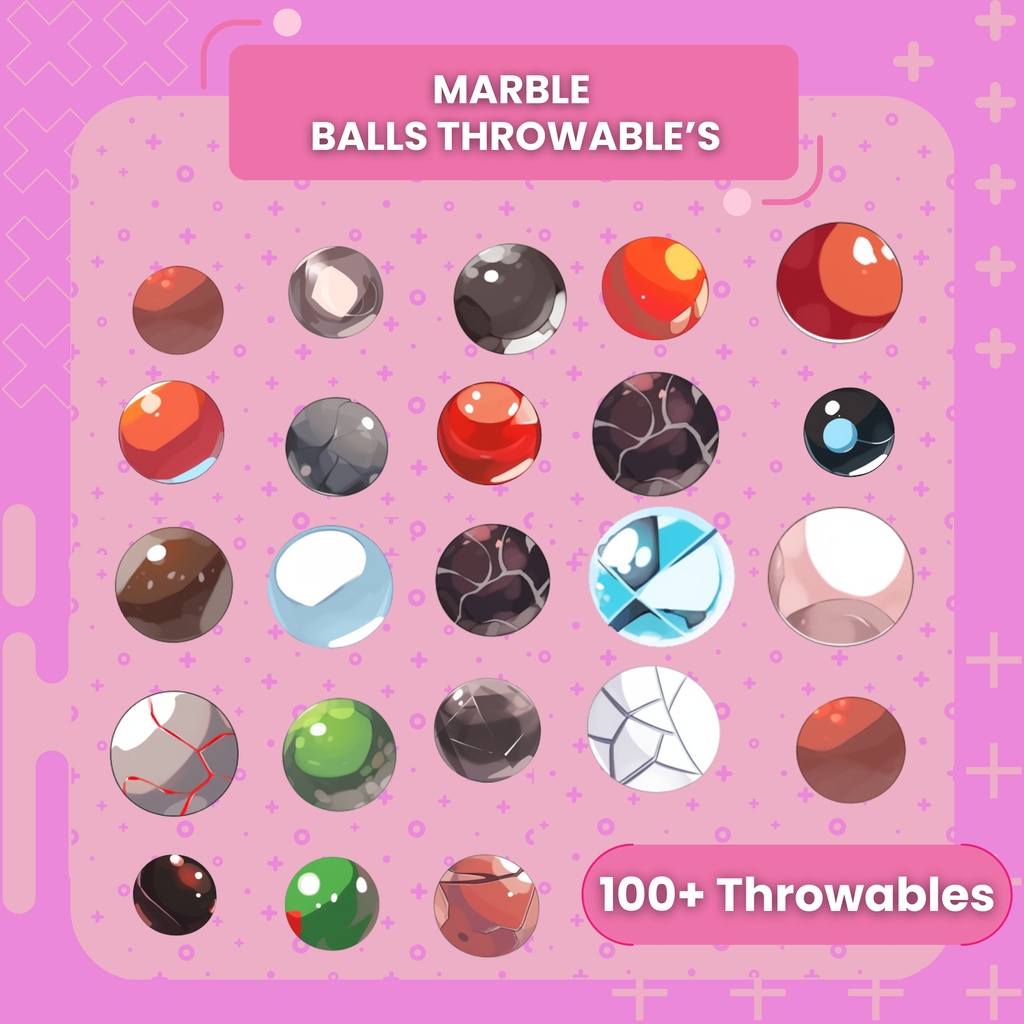 かわいいマーブル ボール バンドル Live2d スロー可能な Vutber アセット、スロー可能なマーブル ボール ストリーマー アセット