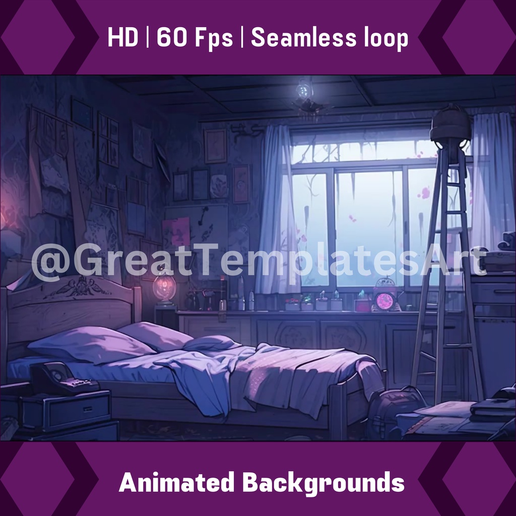 ホラーアニメアニメーション画面、アニメーション背景、Twitchストリーミング背景、アセット、VTuberアニメーション背景、Twitchゲーマー背景、ストリームアセット8枚セット