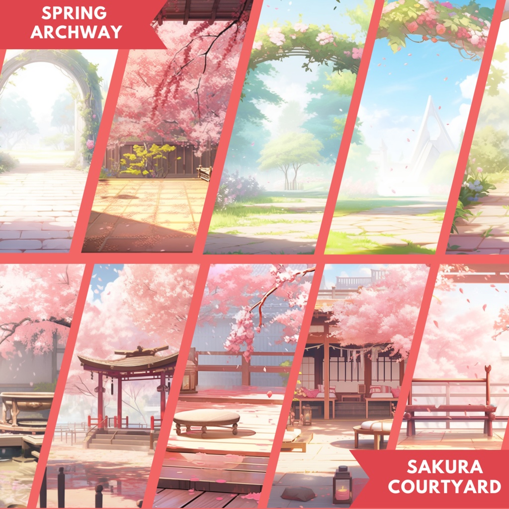 メガパック 200 個以上 春の背景、VTuber ストリーム パッケージ VTuber 背景 VTuber ゲーミングチェア アニメーション背景 VTuber アセット