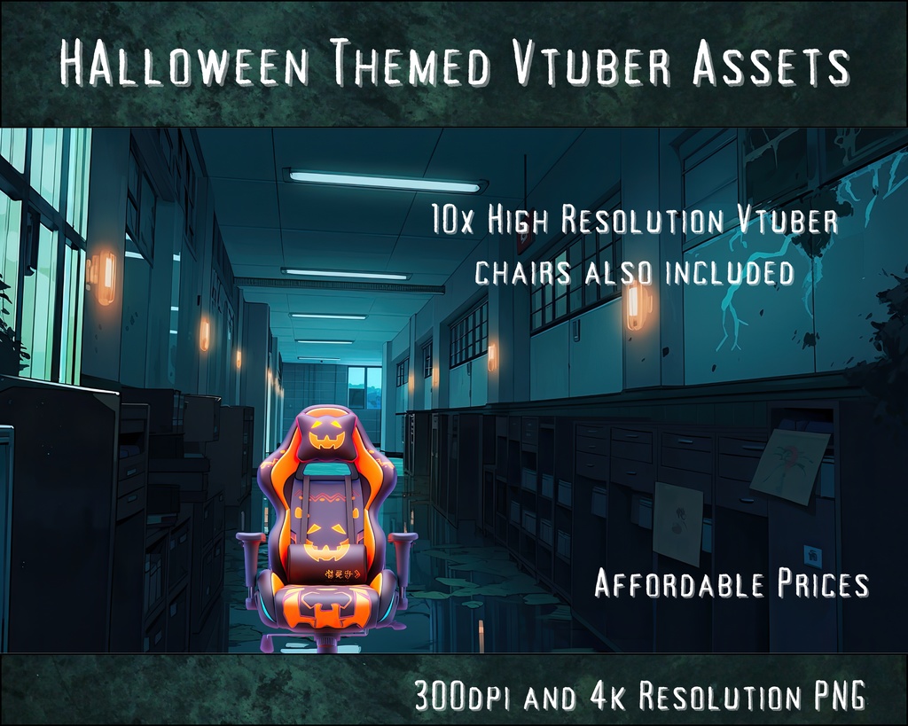 500 以上の不気味な季節の背景、お化けの背景、VTuber ストリーム パッケージ、VTuber 背景、VTuber ゲーミング チェア、アニメーション背景、VTuber アセット、ストリーム アセットのメガパック。