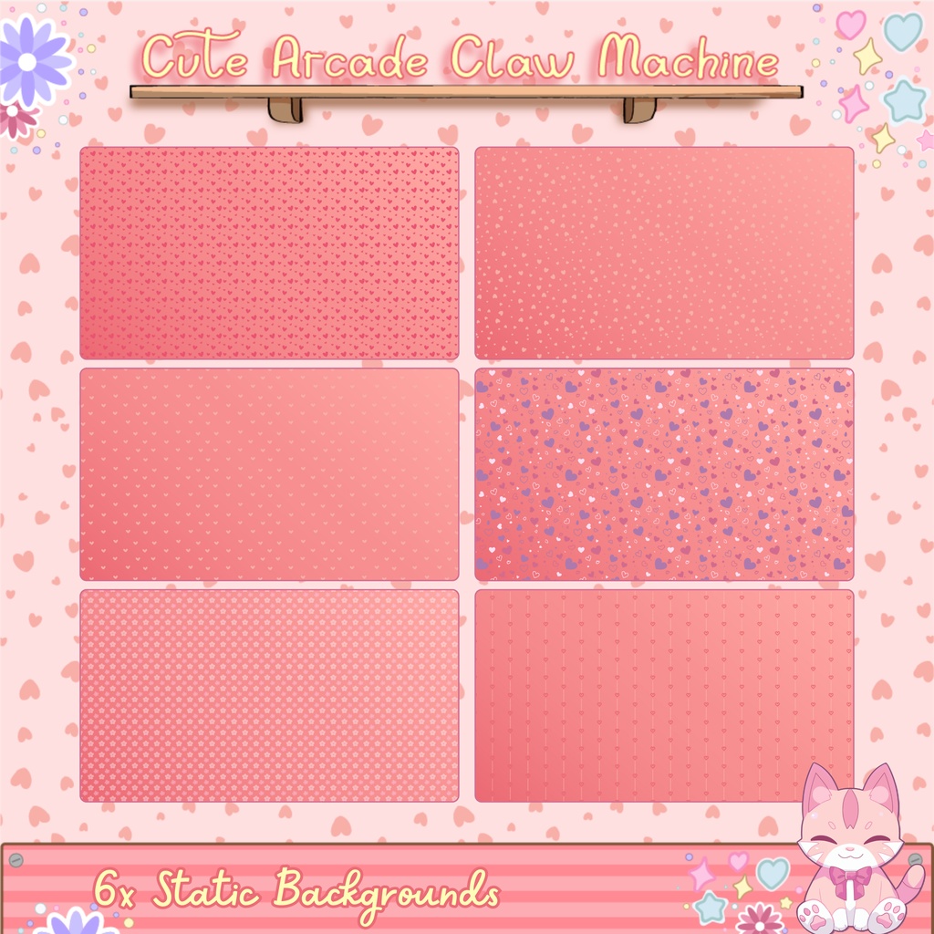 アニメーション可愛いアーケードクレーンゲームTwitchオーバーレイ - ローファイストリームパッケージ