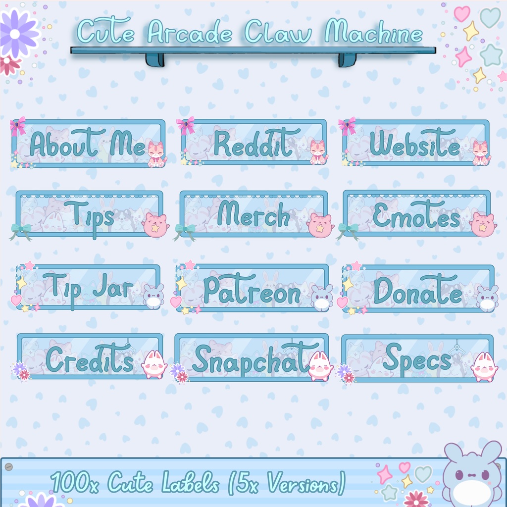 可愛いアーケードクレーンゲームTwitchオーバーレイ - ローファイアニメーションストリームパッケージ