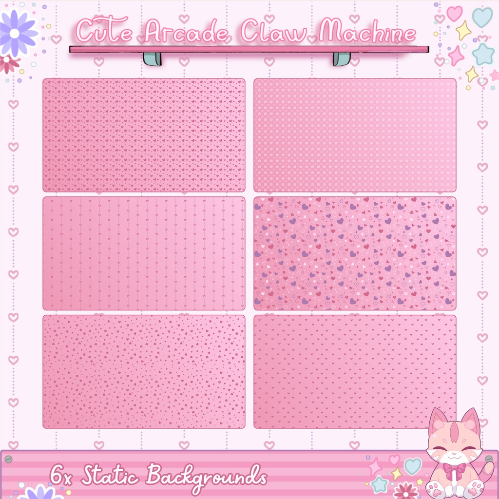 可愛いアーケードクレーンゲームTwitchオーバーレイ - ローファイアニメーションストリームパッケージ