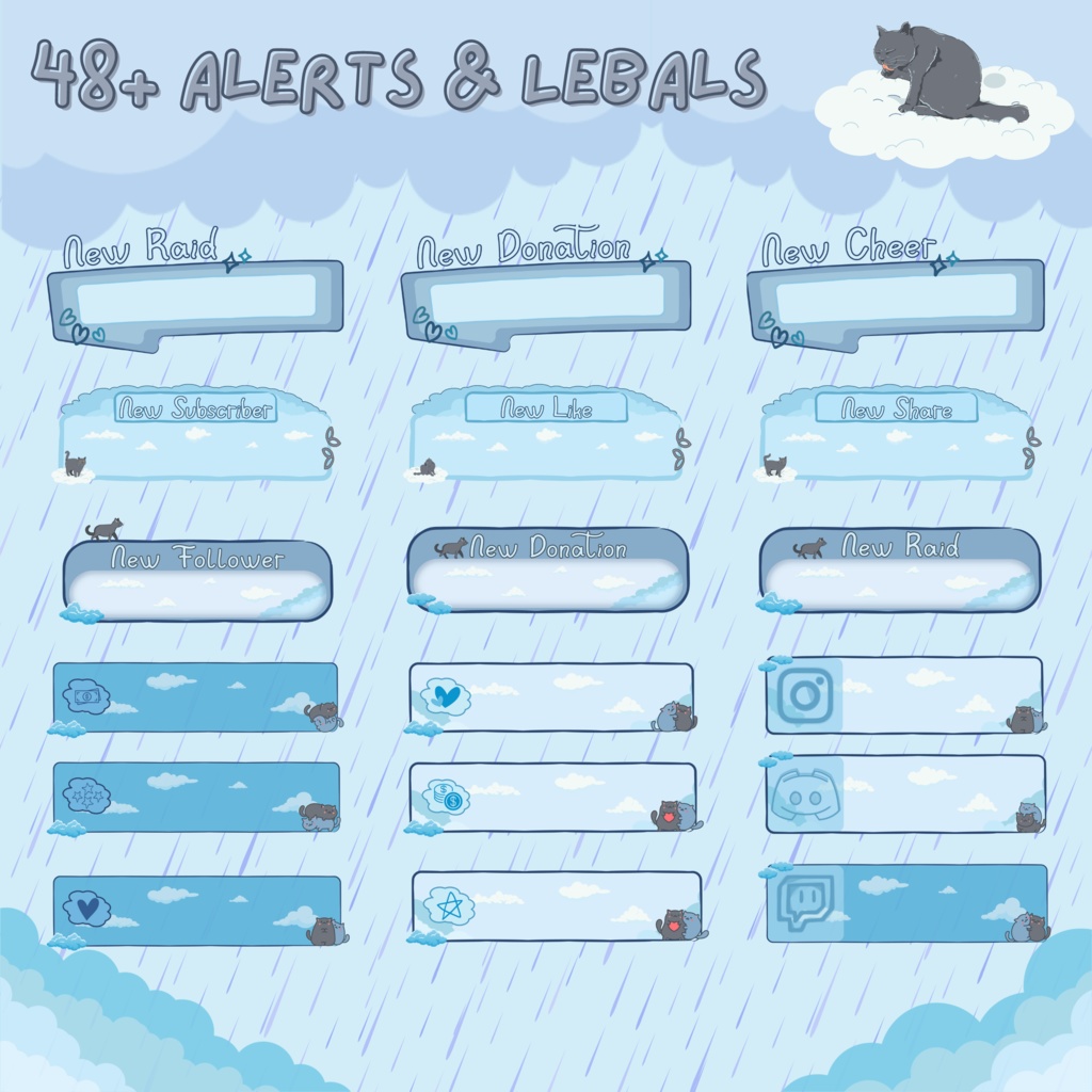 動画、スーパーチャット、猫オーバーレイ、グラフィック・英語も・かわいいオーバーレイグラフィック