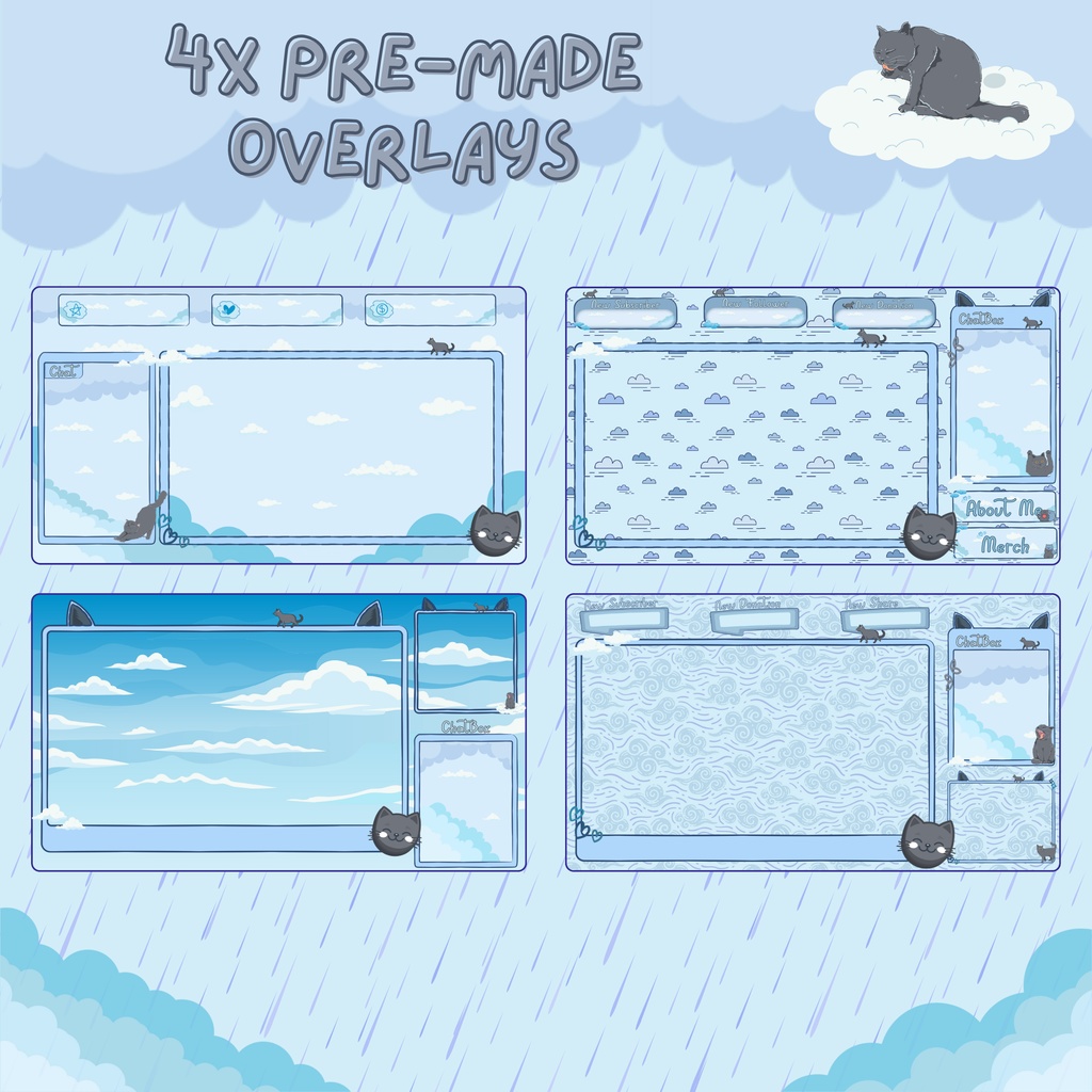 動画、スーパーチャット、猫オーバーレイ、グラフィック・英語も・かわいいオーバーレイグラフィック