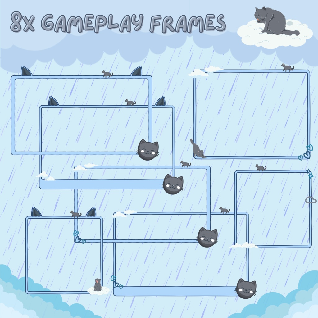 動画、スーパーチャット、猫オーバーレイ、グラフィック・英語も・かわいいオーバーレイグラフィック