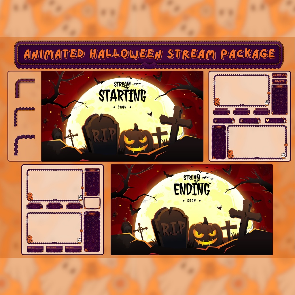 【VTuber向け】ハロウィン動く配信画面🎃【配信者向け】│FullHD画質
