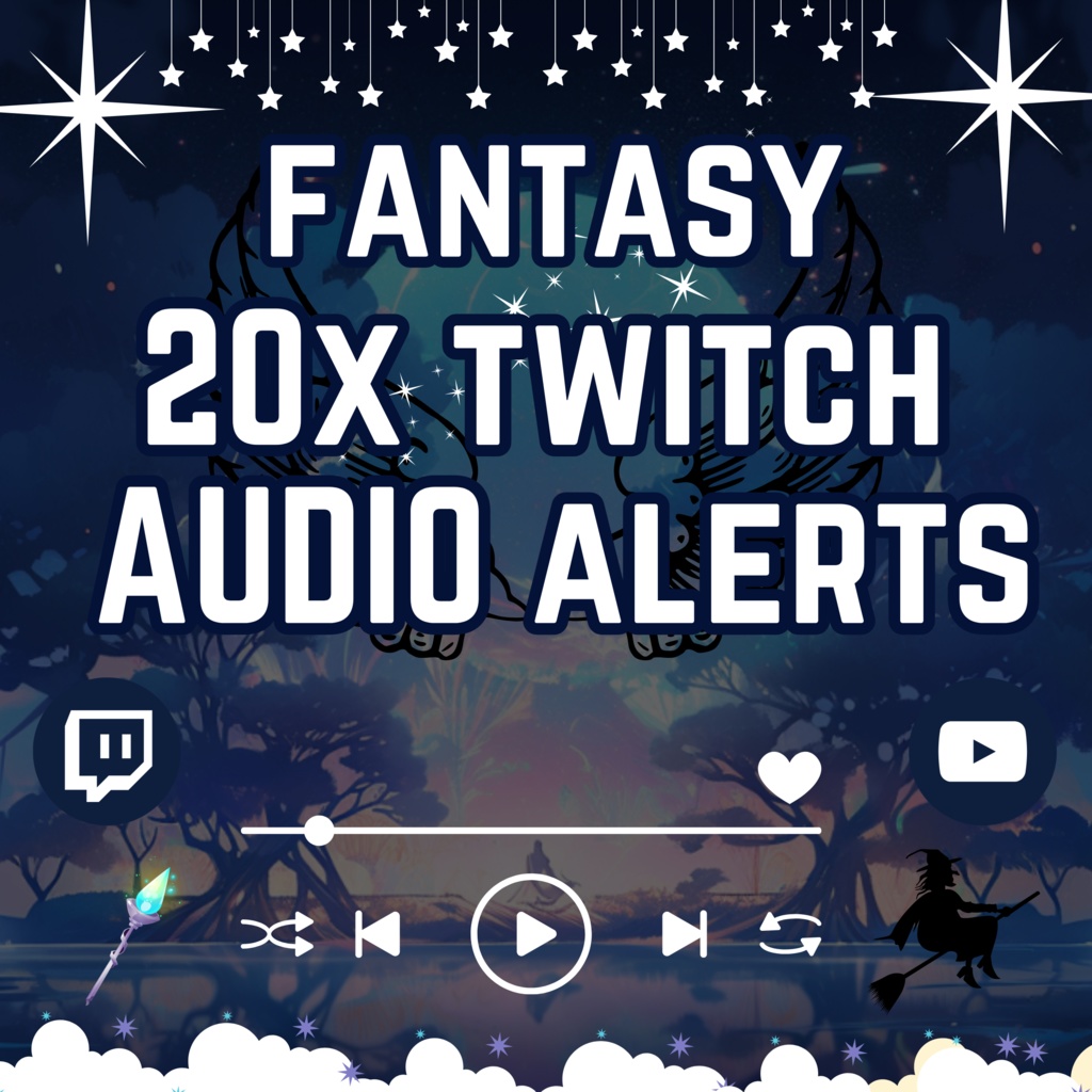 【VTuber向け】【配信者向け】幻想的なアラートパック🌟│180種類以上の音源付き!