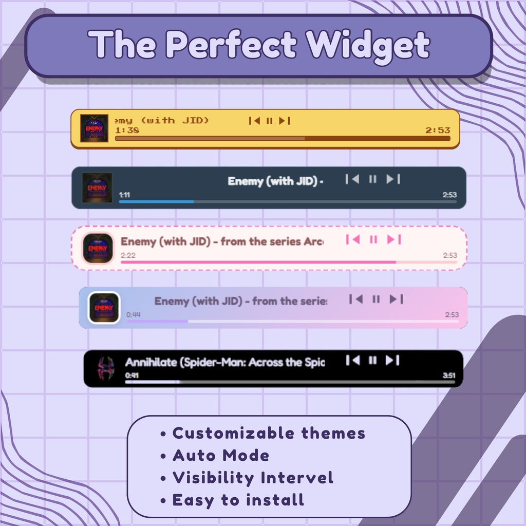 【VTuber向け】【YouTube/Twitch】Spotify音楽ウィジェットセット✨│配信用