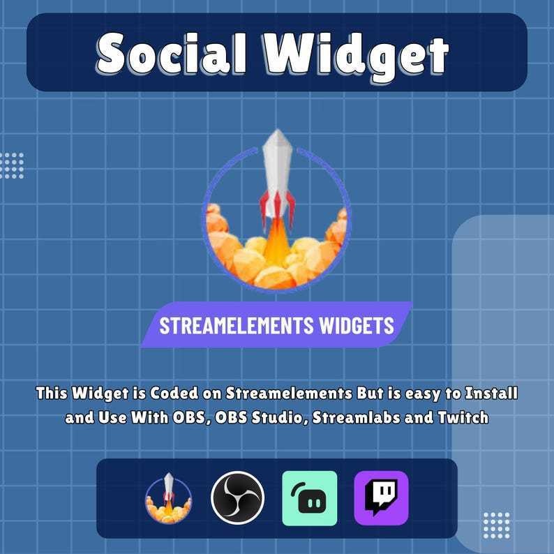 【VTuber向け】【YouTube/Twitch】ソーシャルウィジェットセット✨│配信用