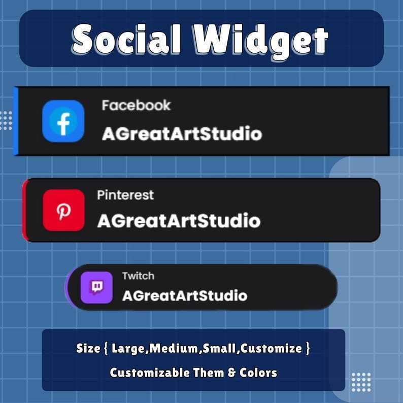 【VTuber向け】【YouTube/Twitch】ソーシャルウィジェットセット✨│配信用