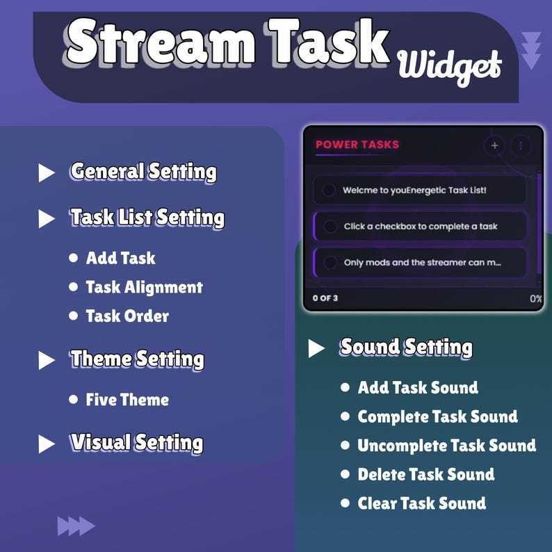 【VTuber向け】【YouTube/Twitch】タスクリストウィジェットセット✨│配信用
