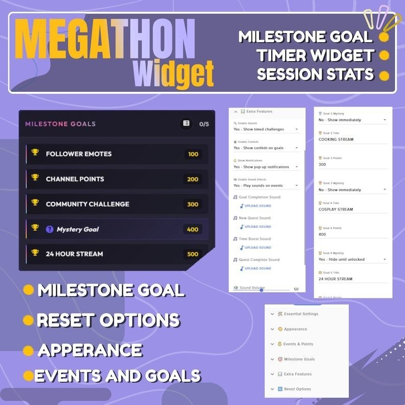 【VTuber向け】【YouTube/Twitch】メガソンウィジェットセット✨│配信用