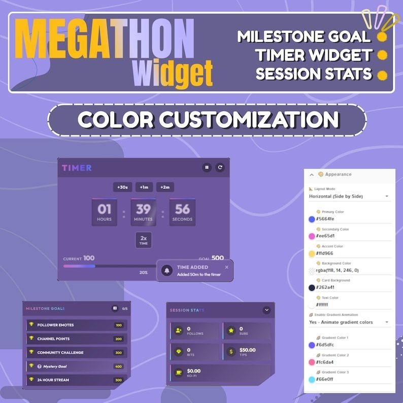 【VTuber向け】【YouTube/Twitch】メガソンウィジェットセット✨│配信用