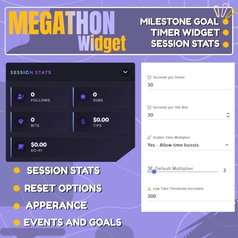 【VTuber向け】【YouTube/Twitch】メガソンウィジェットセット✨│配信用