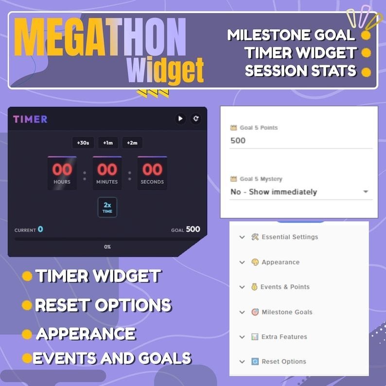 【VTuber向け】【YouTube/Twitch】メガソンウィジェットセット✨│配信用