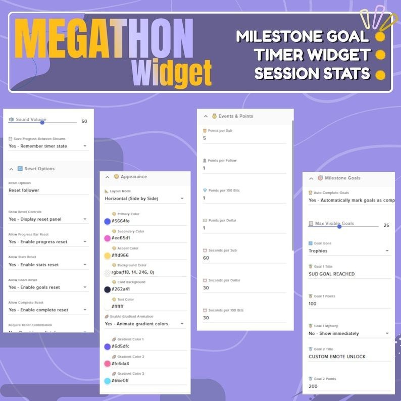 【VTuber向け】【YouTube/Twitch】メガソンウィジェットセット✨│配信用