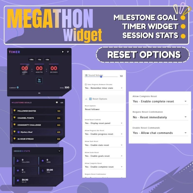 【VTuber向け】【YouTube/Twitch】メガソンウィジェットセット✨│配信用